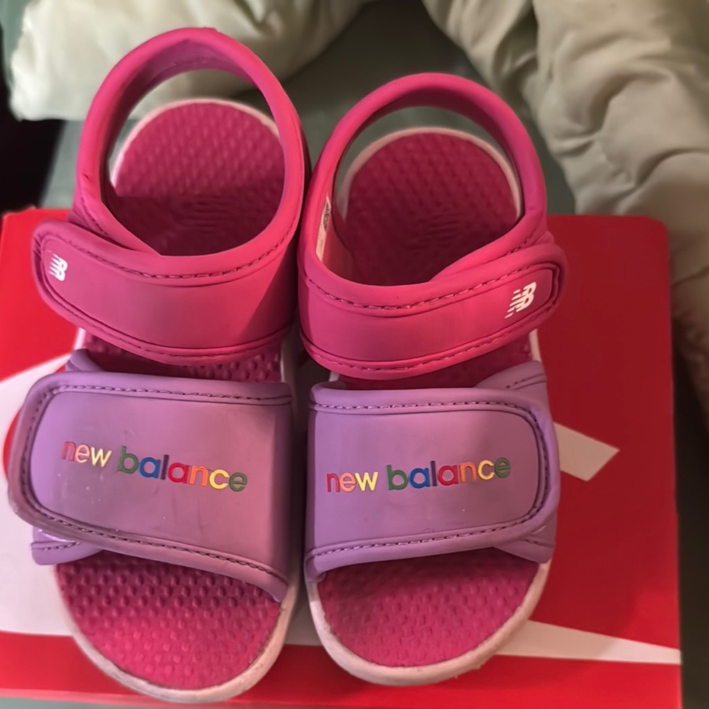 New Balance Kids' Pink and Purple Sandals